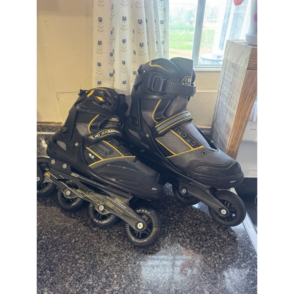 Roller Derby Men's Aerio Q-60 Inline Skates - Black/Yellow Size 11 - Picture 3 of 15